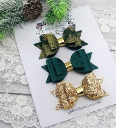 Christmas Bows For Hair, Velvet Hair Bow, Headband Diy, Hair Bow Sets, Felt Bows