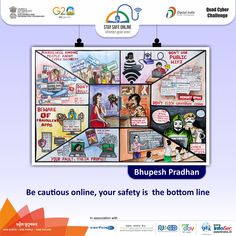 a poster with the words be cautious, your safety is the bottom line on it