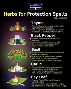 Herbs For Protection, Wiccan Illustration, Wicca Recipes, Hoodoo Magic, Witchcraft Herbs, Banishing Spell, Magickal Herbs, Easy Spells, Wiccan Magic