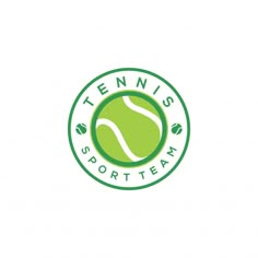 tennis logo with the word tennis sport team in green and white colors on a white background