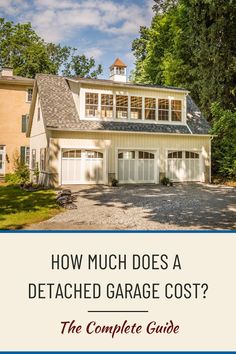 A 3-car detached garage with a second floor. Detached 2 Story Garages, Cottage Style Detached Garage, Adding A Detached Garage, Detached Garages With Breezeways, Cape Cod Detached Garage, Cottage Garage With Loft, Breezeway Attached To Garage, Garage Behind House Detached