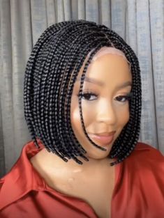 Handmade Braided Bob Style Wig (READY-TO-SHIP) | eBay Black Short Bob, Burger Costume, Braided Bob, Short Bob Braids, Braids Bob, Style Wig, Grey Hair Inspiration, Bob Braids, Braided Styles