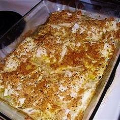 a casserole dish is sitting on the stove