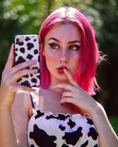 person with short, pre-lightened magenta hair Pink Bob