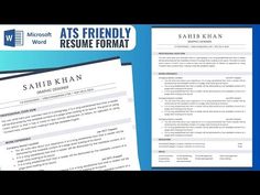 two resumes with the words at friendly resume format on top and below them, next to each other