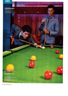 two men are playing pool in an advertisement