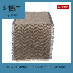 a brown and white table runner with fringes on it for $ 15 99 reg $ 30 00