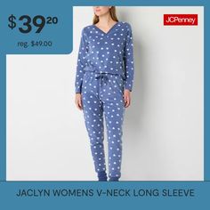 Get cozy for bedtime in this Jaclyn women's 2-piece pajama set. Made from a soft plaid knit fabric, it includes a crew neck long-sleeve t-shirt and matching drawstring pants with slip pockets. # Pieces In Set: 31st Piece Description: Top1st Piece Apparel Length: 29 Inches1st Piece Fabric: Knit1st Piece Fiber Content: 95% Polyester, 5% Spandex1st Piece Care: Machine Wash2nd Piece Description: Pants2nd Piece Closure Type: Drawstring2nd Piece Inseam: 29 In2nd Piece Apparel Length: 29 Inches2nd Pie… Pajama Sets, Drawstring Pants, Getting Cozy, 2 Piece, Pajama Set, Knitted Fabric, Knit Fabric, Long Sleeve Tshirt, Pajamas