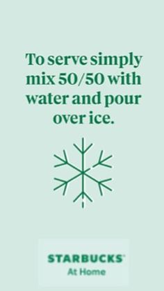 starbucks print ad for starbucks's coffee, with the message to serve simply mix 50 / 50 with water and pour over ice