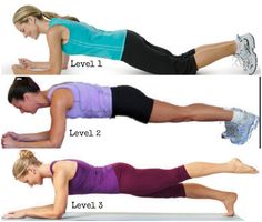 a woman is doing the plank exercise