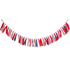 a red, white and blue bunting banner with the words happy birthday on it