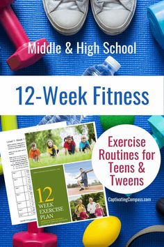 Empower your tweens & teens to create their own fitness routine with the Get Fit 12-week Tween & Teen exercise routine. It is perfect for middle schoolers and high schoolers wanting to get class credit for health & PE and have fun getting fit. Week Exercise Plan, Teen Workout Plan, Pe Activities, Pe Lessons, Pe Ideas, Health Class, Workouts For Teens