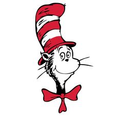 the cat in the hat is wearing a red bow tie