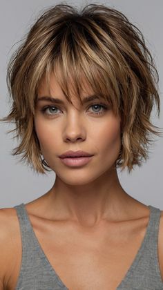 Glamorous Short Layered Haircuts for Short Layered Shag Cut 👑 Shag Cut Short, Short Layered Shag, Short Layered Haircuts For Women, Layered Shag, Short Hair Dos, Shag Cut, Layered Haircuts For Women, Short Shaggy Haircuts, Seamless Hair Extensions