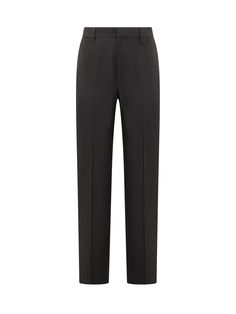 Outside: 100% Wool Lining: 60% Acetate, 40% Cupro Luxury Tapered Leg Dress Pants For Semi-formal Occasions, Luxury Straight Leg Dress Pants For Semi-formal Occasions, Formal Tailored Straight Fit Pants, Elegant Formal Dress Pants With Flat Front, Luxury Fitted Full-length Dress Pants, Elegant Semi-formal Dress Pants With Concealed Fly, Timeless Tailored Bottoms For Formal Occasions, Elegant Business Pants With Structured Boning, Elegant Flat Front Business Pants