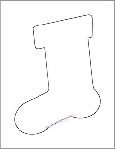 a drawing of a christmas stocking with the word'i'written on it