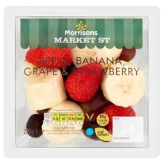 a package of sliced bananas and strawberries