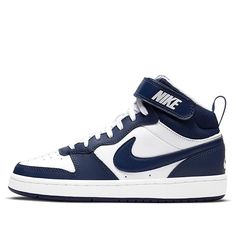 Nike Blue Shoes, Blue And White Nike Shoes, Nike Azul, Blue Nike Shoes, Nike Court Borough Mid 2, Nike Shoes Boys, Old Nikes, Court Borough Mid 2, Nike Shoes Blue