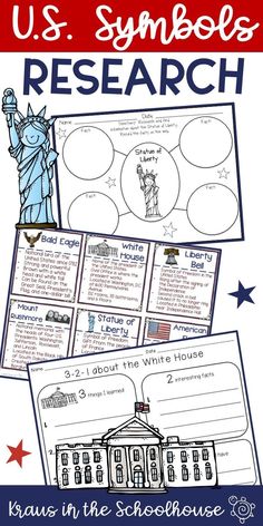 the u s symbols research poster for students to use in their homeschool class