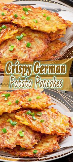 crispy german potato pancakes on a plate