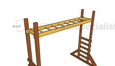 the plans for a ladder bed frame are shown in this image, and it is also labeled