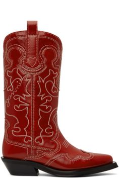 Western Patterns, Red Cowboy Boots, Cowboy Aesthetic, White Cowboy Boots, Indiana Dunes, Cowboy Boot, Red Bow, Graphic Patterns, Accessories For Women