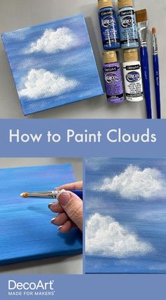 how to paint clouds in acrylic on canvas