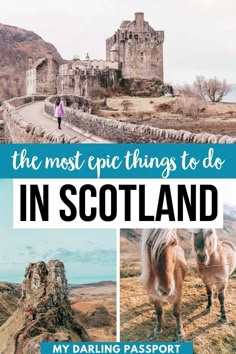 the most epic things to do in scotland with text overlay that reads, my daring passport