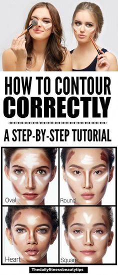 Contour Makeup Steps, Face Makeup Steps, Face Contouring Makeup, How To Contour, Contour And Highlight, Contour Makeup Tutorial, Contouring Makeup, Makeup Steps, Beginners Eye Makeup