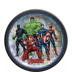 the avengers characters are depicted in this paper plate