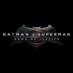 the logo for batman v superman movie, which is being shown in black and orange