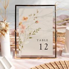 the table numbers are displayed in gold frames