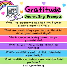 What Is Gratitude, Blessing Manifesting, Self Love Workbook, Gratitude Prompts, Gratitude Journal Prompts, Gratitude Challenge, Journaling Prompts, Mindfulness For Kids, Journal Writing Prompts