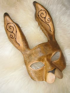 ... Hare Mask, Cardboard Costume, Male Fairy, Animal Halloween Costumes, Wooden Mask, Theatre Masks, Forest Elf, Masquerade Costumes, Woodland Fairy