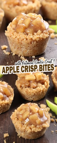 apple crisp bites with caramel and cookie crust