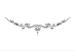 a black and white drawing of an ornate design on a white background with the word