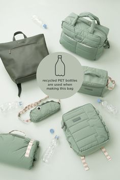 We really like the thought of reducing waste and instead, give plastic bottles new life by turning them into useful new products. Using recycled material is our contribution to a more environment-concious world. We believe that even small things matter. Small Things Matter, Recycled Bags, Best Travel Bags, Baby Nursery Inspiration, Done By Deer, Pram Toys, Luxury Bags Collection, Diy Bag Designs, Reducing Waste