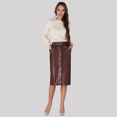 Brown leather skirt Brown faux leather skirt Leather skirt | Etsy Fall Office Belted Skirt, Fall Faux Leather Skirt With Belt Loops, Brown Pencil Skirt For Night Out, Office Skirt With Belt Loops For Fall, Elegant Faux Leather Pencil Skirt For Fall, Chic Brown Faux Leather Skirt, Brown High-waisted Pencil Skirt, Brown High Waist Pencil Skirt, Chic Belted Faux Leather Skirt