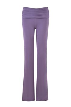 Details Best-selling Jannis Pant in a new purple colourway Purple bamboo yoga pant Mid-rise waist and fitted straight leg pant - Full length pant with a slight flared leg opening Featuring a fold-over waistband with ruching details at the side of waist - Fold-over is a functional design (not sewn down) Unlined - This fabric is not sheer Pull-on construction - Slip into with ease Recommended Underwear: Due to the low-mid rise, we recommend wearing this garment with a seamless low-mid brief Size a Alt Wardrobe, Purple Bamboo, Dusty Lilac, Rose Purple, Wardrobe Wishlist, Straight Leg Pant, Purple Pants, I Am Gia, Yoga Pant