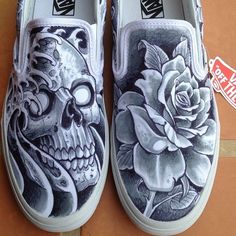 Custom Shoes Vans Slip On, Vans Art Shoes, Hd 883 Iron, Vans Art, Vans Painted, Custom Vans Shoes