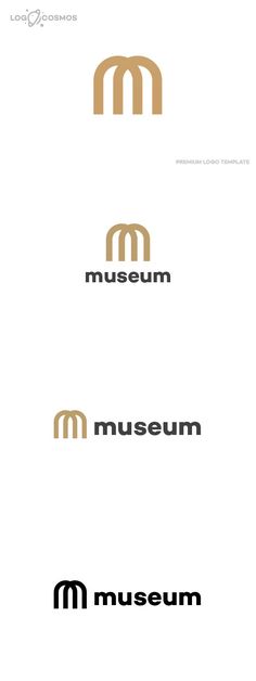 three different types of logos that are on the same page, one is for museum