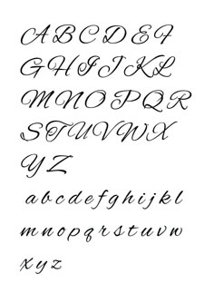 the upper and lower case of a handwritten font with cursive writing on it