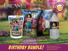 the birthday bundle includes two water bottles and an image of dora's happy birthday