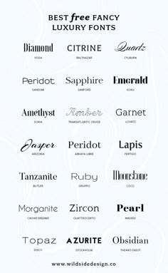 the different font styles for each type of logo