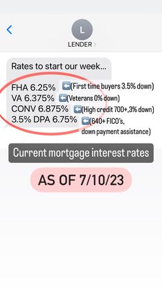 the text reads, interest rate is down to 7 / 10 / 2013 as of 07 / 01 / 23