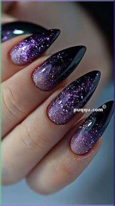 Funky Watercolor, Black And Purple Nails, Celestial Nails, Ongles Gel Violet, Watercolor Nails, Hailey Bieber Nails, Bieber Nails, Nails Black Women, Dark Purple Nails