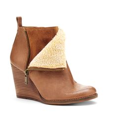 Zipper booties 30% off Boots With Zippers, Almond Creme, Wedge Bootie, Shearling Boots, Sole Society, Wedge Boots, Shoe Lover