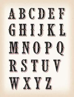 an old fashioned type of alphabet