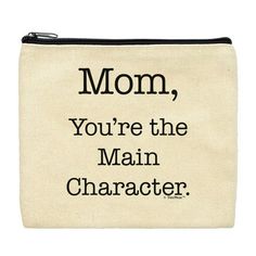 Let your mom know how much you appreciate her with a sentimental small accessory bag that make excellent mom gifts from daughter, Mother's Day gifts for mom, mom birthday gifts, first time mom gifts, first time mom gifts from daughters, and much more. This 100% cotton canvas small makeup bag features an easy open black zipper and reinforced stitching for improved strength. This durable canvas makeup bag measures 8" wide by 6" high providing plenty of room for all the essentials. The pictured des Mom Gifts From Daughter, Mom Birthday Gifts, Overnight Travel Bag, First Time Mom, Canvas Makeup Bag, Character Makeup, Small Makeup Bag, Bags For Teens, Small Makeup