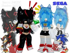 sonic the hedgehog plush toys are lined up